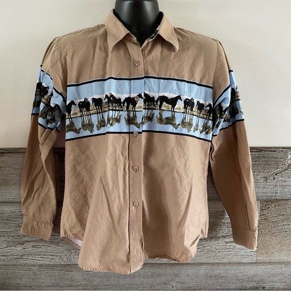 Roper Shirts Roper Mens Vintage Border Horse Western Shirt Size